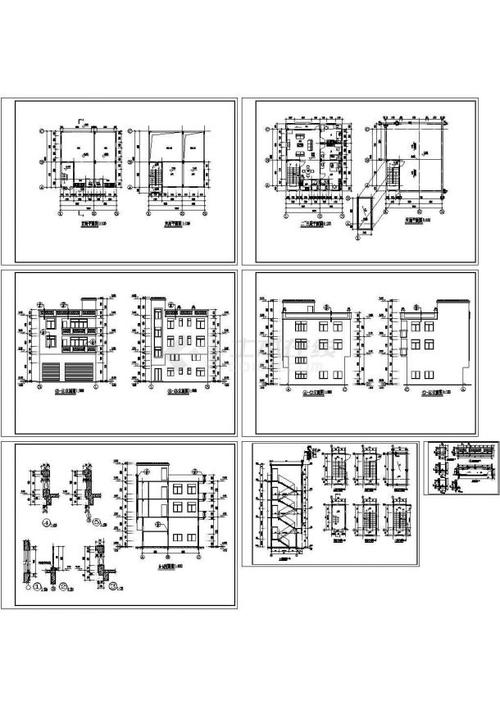 3层私人住宅设计建筑施工图,共七张