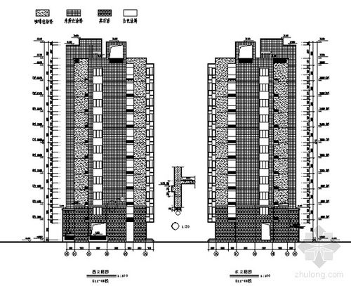 [施工图][温州瑶溪南片]某十一层现代住宅楼建筑施工套图
